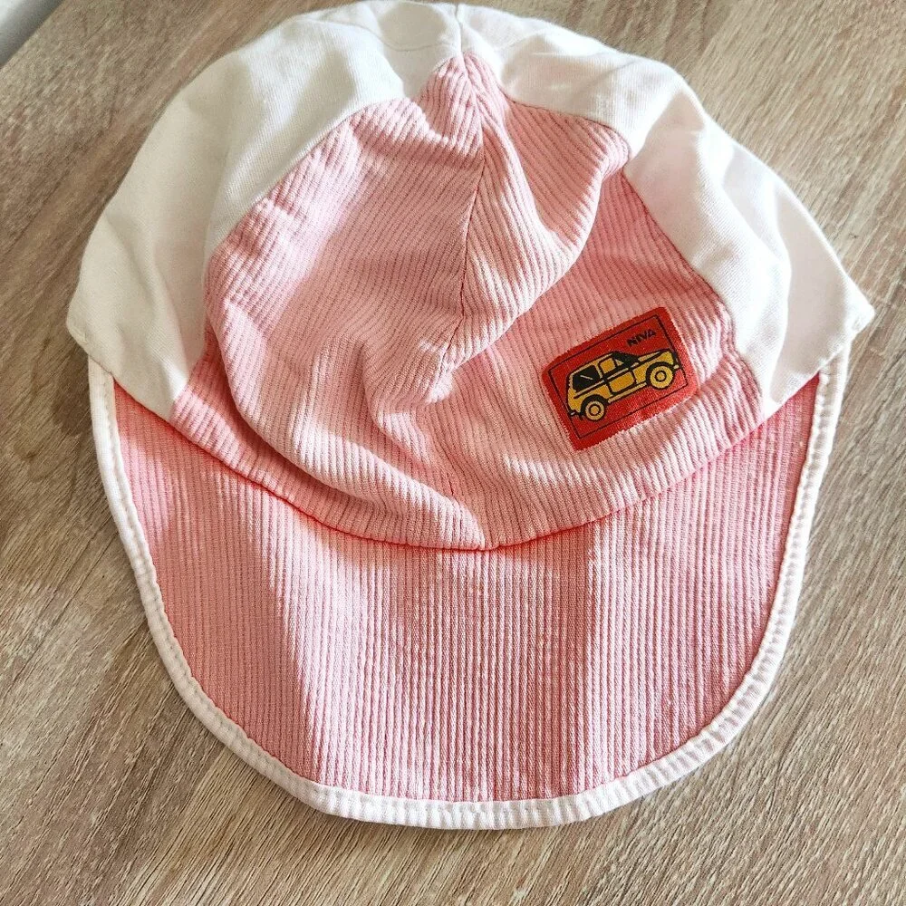 Vintage USSR Soviet Union Retro Lada Niva Car Pink Corduroy Child's Sun Hat